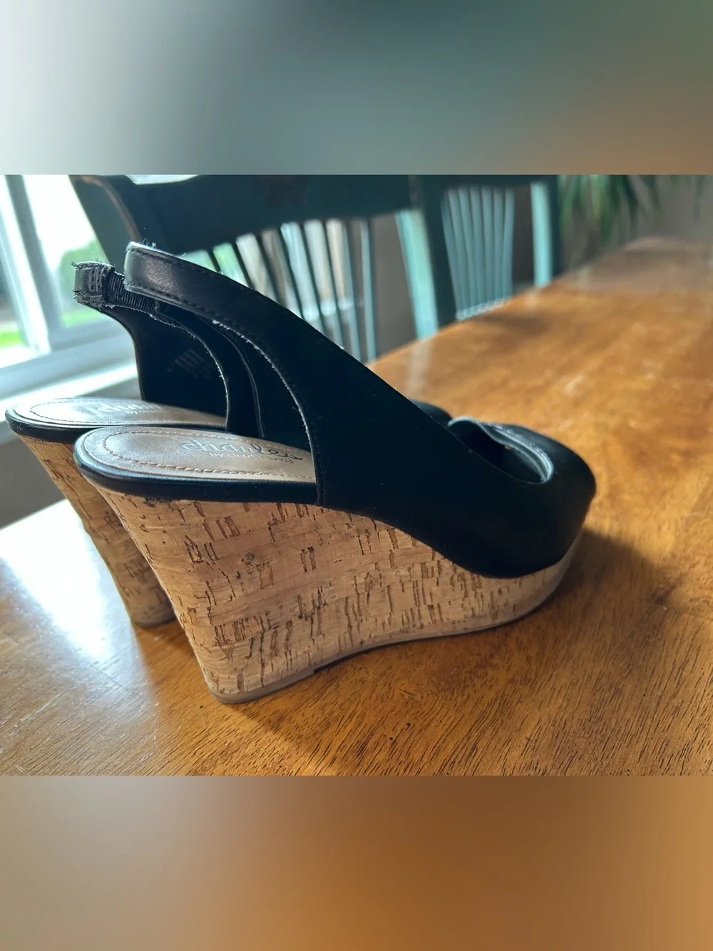 Charles by Charles David Black Wedge Platform Sz 7